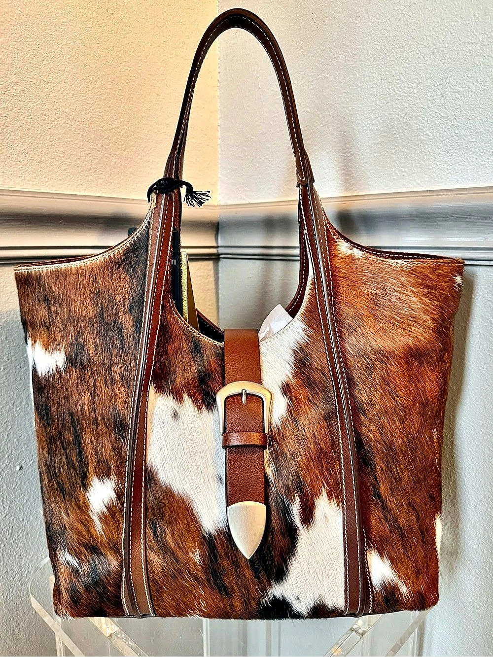 Cavolcanti Hair-On-Hide Leather Tote spend $350 get a fendi Burberry or vivienne